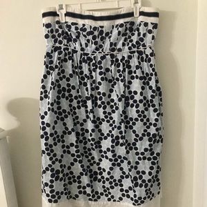 Strapless Blue Polka Dot Dress